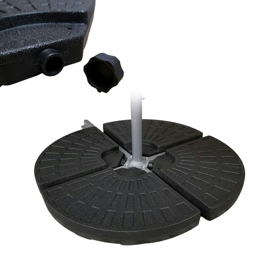 image 1 of Samuel Alexander 70kg 4 PCS Cantilever Parasol Base Weights Set Water or Sand. Heavy Duty Parasol Weight