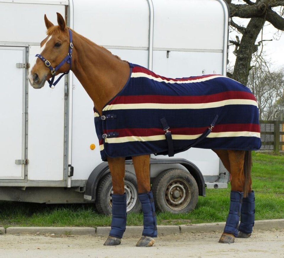 image 1 of Rhinegold Elite Fleece Rug Grey | Colour: Grey Stripe
Size: 5ft 3