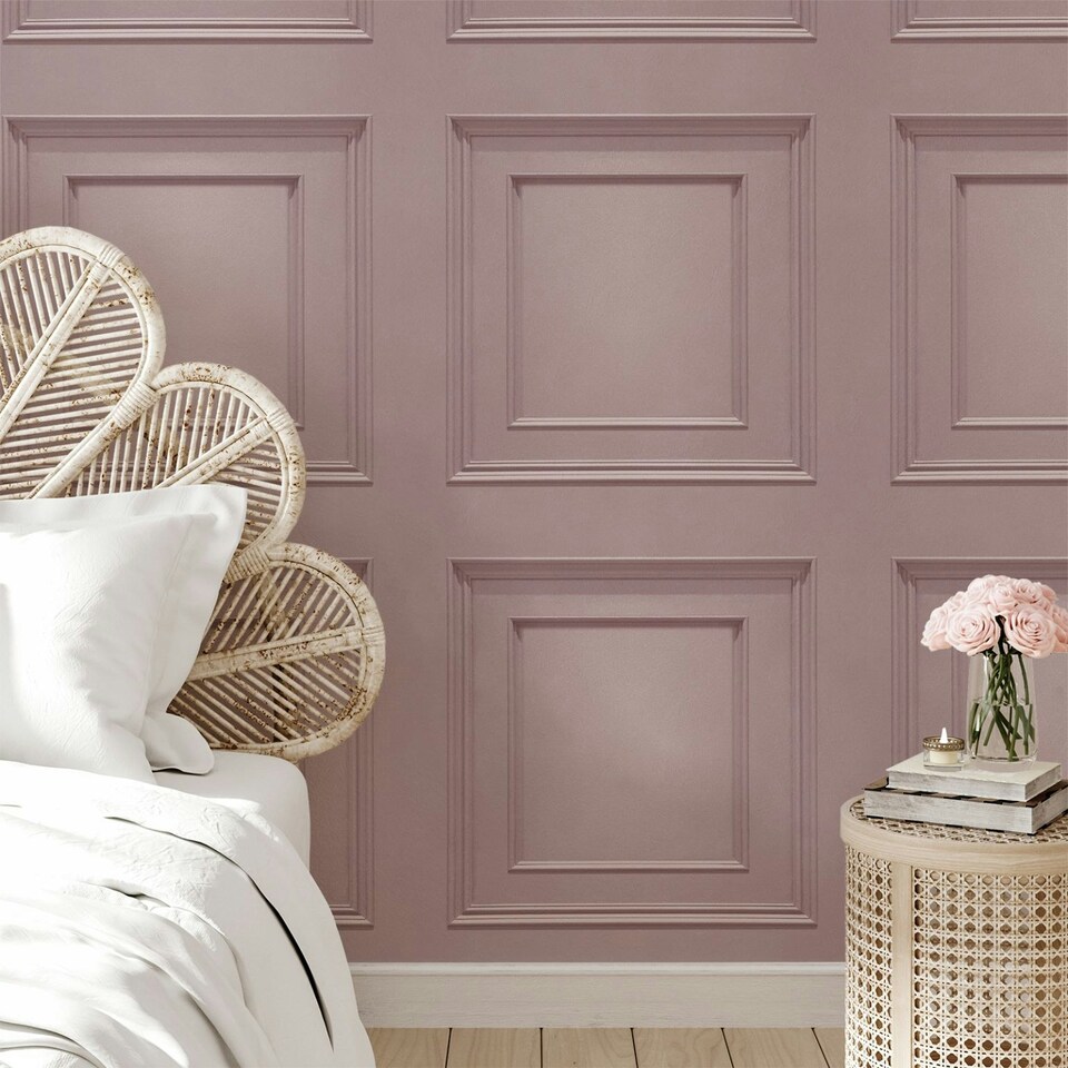 image 1 of Oliana Panel Pink Wallpaper Pink