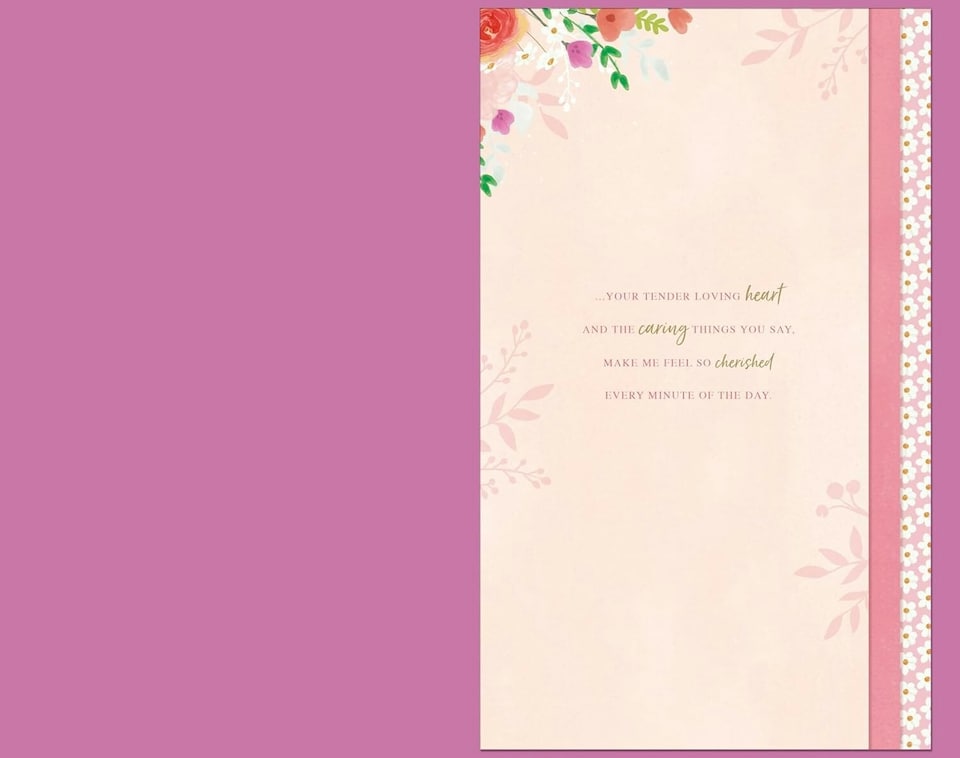 image 1 of Bouquet Of Flowers Luxury Hand-Finished Wife Wedding Anniversary Card