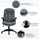 image 8 of Vinsetto Executive Office Chair, Linen Ergonomic Desk Chair, Swivel Computer Chair with 130 Reclining Back, Adjustable Height and Armrests for Home and Work, Grey