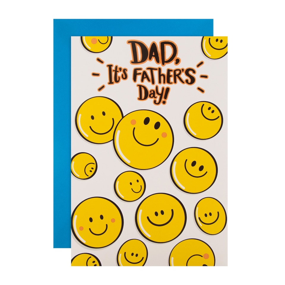 image 1 of Hallmark Father's Day Card - 'Mad As Cheese' Smiley Faces Design