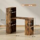 image 7 of HOMCOM 120cm Computer Desk Bookshelf Writing Table 6 Shelves Brown | Brown | Rustic Brown Wood-Effect | 120L x 55D x 120Hcm