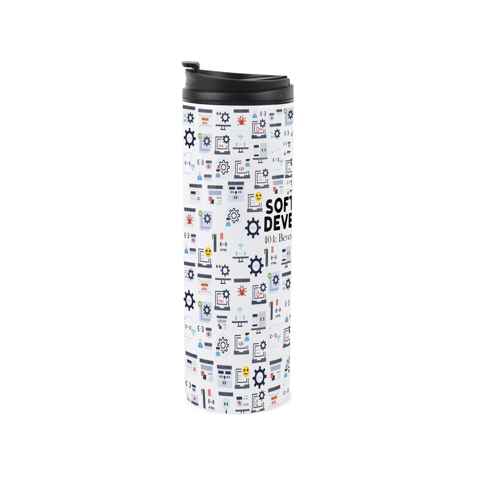image 1 of Novelty Software Devleoper Travel Flask - Reusable Stainless Steel Tumbler Gift