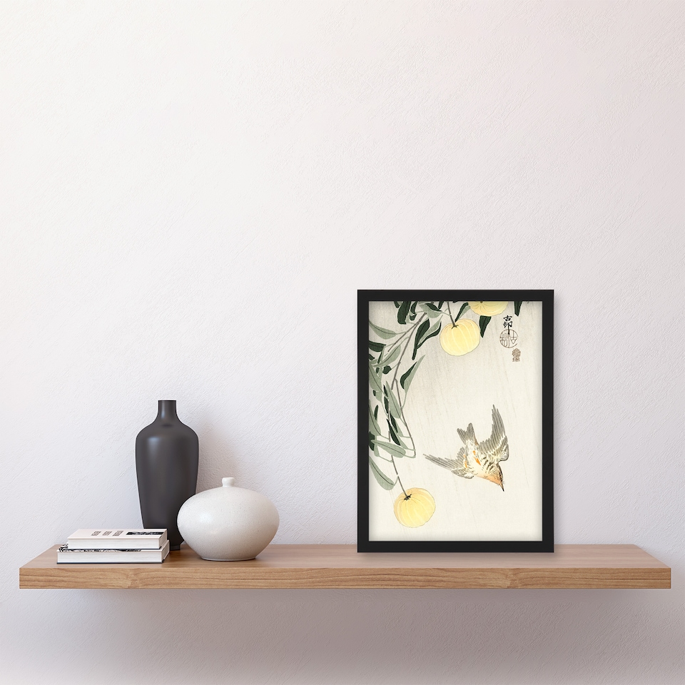 image 1 of Ohara Koson Framed Wall Art Print Cuckoo In Early Summer Rain Home Décor