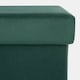 image 7 of OHS Matte Velvet Soft Long Rectangle Foldable Footstool Seat Storage Organiser Ottoman Green | Forest Green