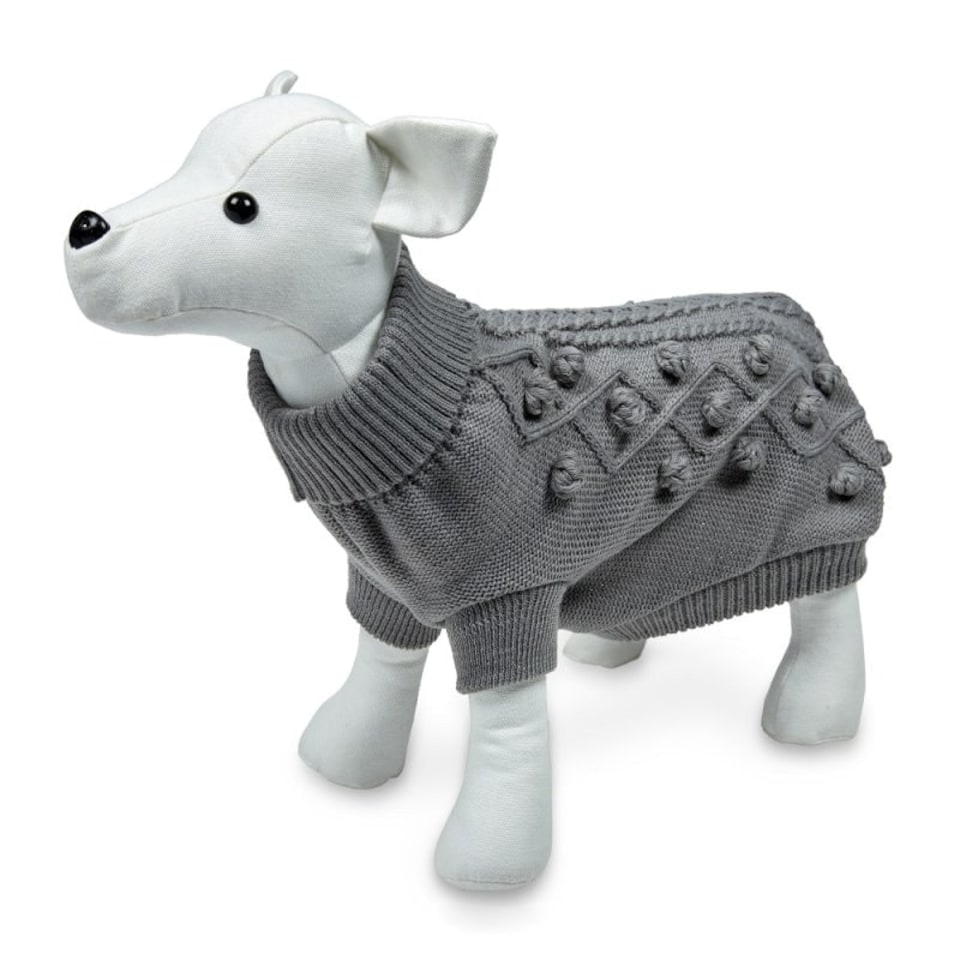 image 1 of Petface Dog Sweater Cable Knit Soft Grey Jumper 30-35cm