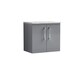 image 1 of Level 600mm Wall Hung 2 Door Unit with Laminate Worktop - Satin Grey