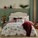 image 1 of furn. Cotswolds Christmas Printed Reversible Double Duvet Set Cream | Double