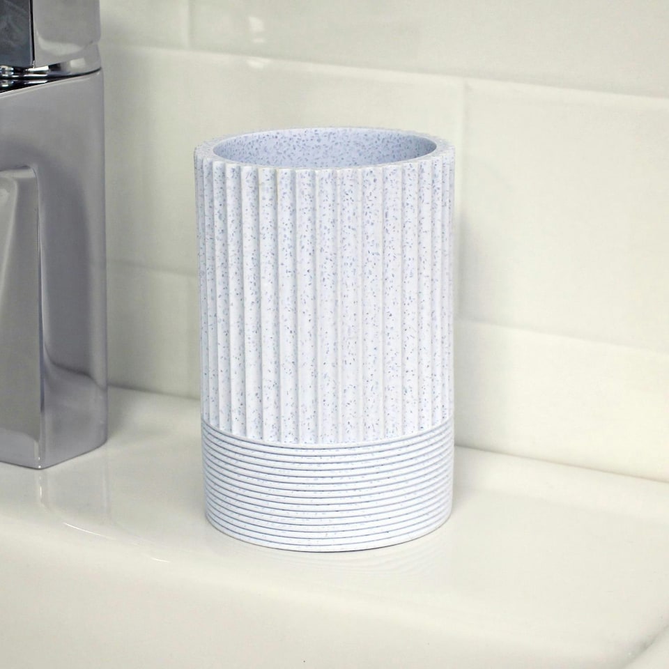 image 1 of Showerdrape Tranquil Pale Blue Sparkle Tumbler