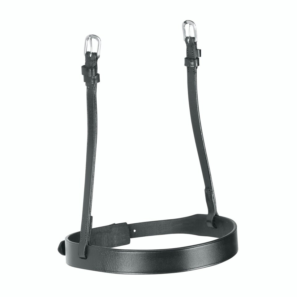 image 1 of Velociti Hunter Leather Horse Cavesson Noseband - Black - Pony