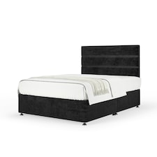 Super Ortho Orthopaedic Black Naples Velvet Divan Set And Milan Headboard Super King