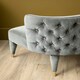 image 2 of Grey Feature Chair,Mahogany Framed Ocassional Chair, Plush Velvet Upholstered Armchair,Sleek Lounge Chair Grey