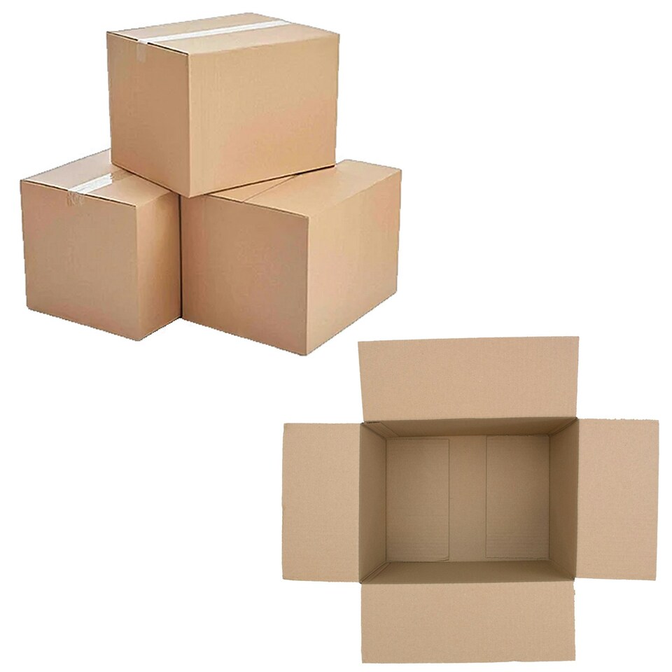 image 1 of 10 x Single Wall 18 x 12 x 3" (457x305x76mm) Strong Cardboard Shipping Boxes For House Moving & Storage Brown