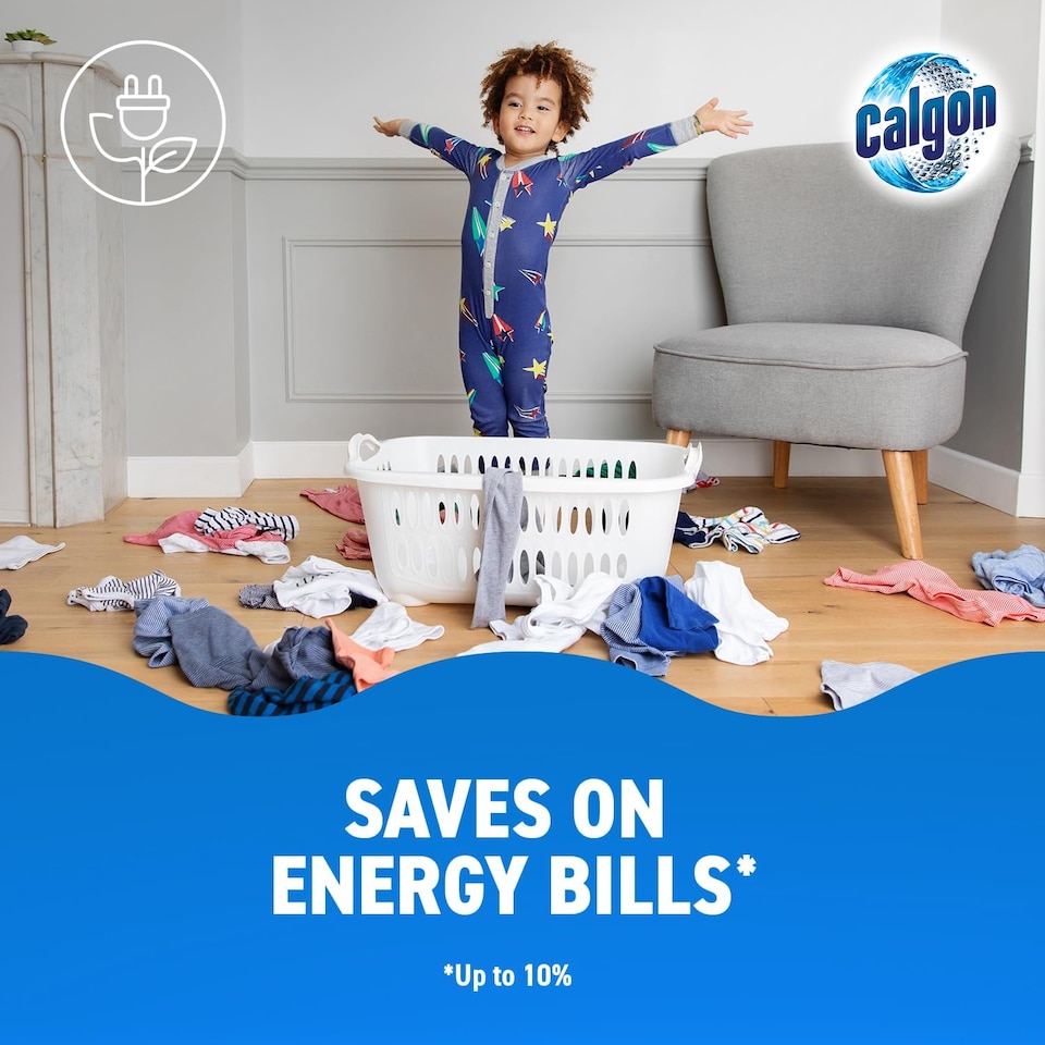 image 1 of Calgon 4-in-1 Washing Machine Cleaner and Water Softener Tablets, Removes Limescale & Odours, Deep Clean, Units: 45 Tablets, Size: L Pack