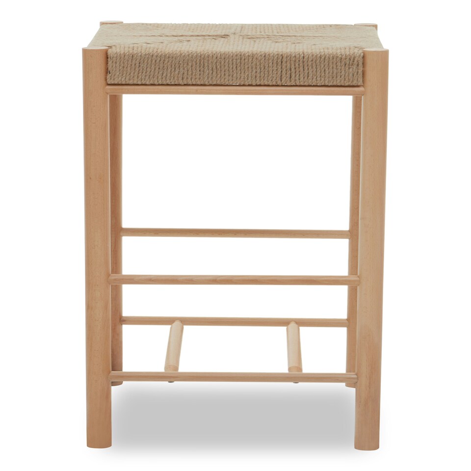 image 1 of Interiors by Premier Comfortable Natural Wood Bar Stool, Intricately Handwoven  Counter Stool, Easy To Maintain Lounge Stool