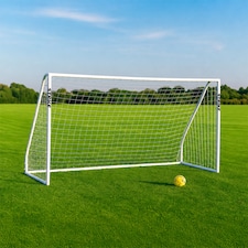 Strike Football Goal - 12ft x 6ft - Kids Soccer Practice Net for Park Garden Outdoor Play | White