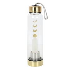 Something Different Moon Phases Quartz Water Bottle - Clear/Gold - One Size