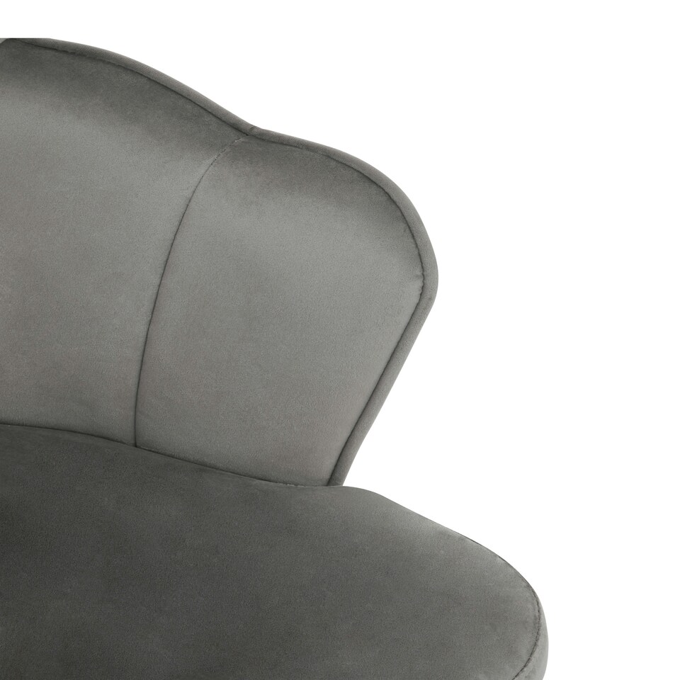 image 1 of Interiors by Premier Grey Velvet Dining Chair, Durable & Adjustable Velvet Office Chair, Backrest Grey Accent Chair with Gold Legs