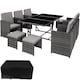 image 1 of Garden Table and Chairs Malaga - 10 seats with cushions, dining table, rain cover | Grey | grey | 53 x 53 x 87 cm | 1