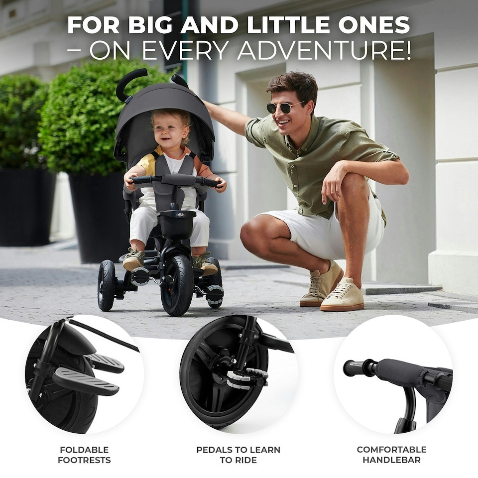 image 1 of Kinderkraft Tricycle Stroller Aveo Grey