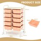 image 2 of COSTWAY 10 Drawers Storage Rolling Cart w/Universal Wheel Peach