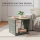 image 7 of Outsunny Side Table 2-Tier with Storage Shelf/Light Grey | Grey | Light Grey | 45 x 45 x 43 cm