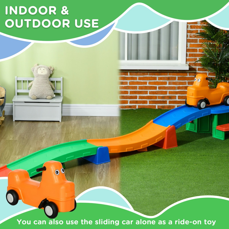 image 1 of AIYAPLAY 3(m) 4 Pieces Up and Down Kids Rollercoaster, for Ages 2-5 Years