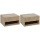 image 1 of HOMCOM Floating Bedside Table Set of 2 Wall Mounted Nightstand W/ Drawer Black