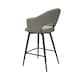 image 4 of Bentley Designs - Sterling 180° Return Swivel Barstool With Black Sand Powder Coated Legs - Light Grey Faux Leather (Single)