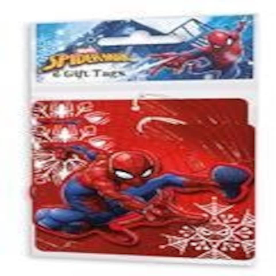 image 1 of Pack of 6 Marvel Spiderman Design Christmas Gift Tag