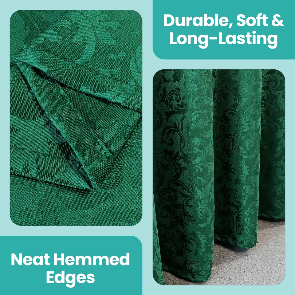 image 1 of Round Damask Table Cloth, Circular Linen Table Cover - 120 Inch
