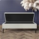 image 2 of Safar 120cm Ottoman Storage Bench - Plush Velvet Shoe Bench - Cream Lined Upholstery Storage Footstool