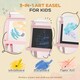 image 3 of AIYAPLAY Art Easel for Kids with Paper Roll, 3 in 1 Kids Easel Double-Sided Magnetic Whiteboard and Chalkboard with Storage Baskets, for Children 3-6 Years | Pink | Pink