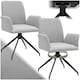 image 1 of Swivel Chair Daya - upholstered, robust fabric, 55.5 x 58 x 87 cm - Set of 2 Grey | Light Grey