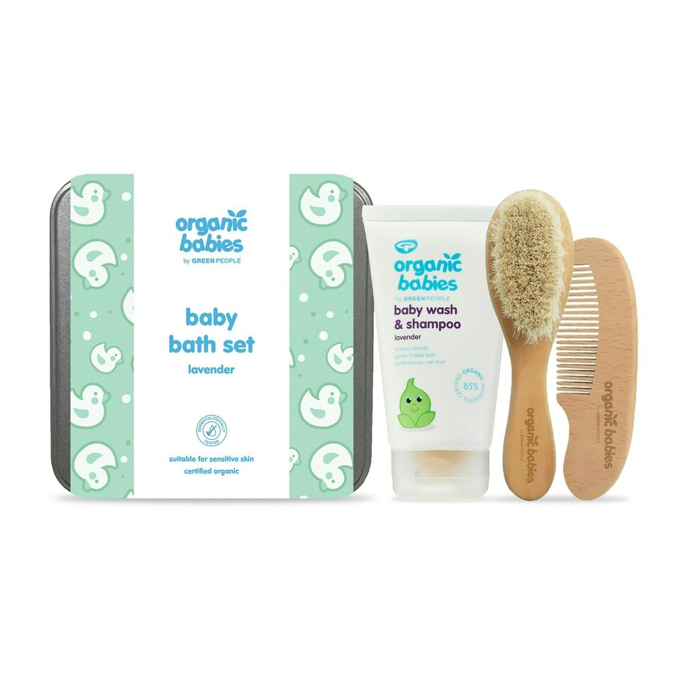 image 1 of Green People Organic Babies Baby Bath Set - Natural & Organic, Ultra-Gentle - Paraben Free, Cruelty Free