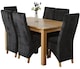 image 1 of Oslo 150 x 90 cm Medium Oak Dining Table and 6 Lola Fabric Chairs | Black | Black