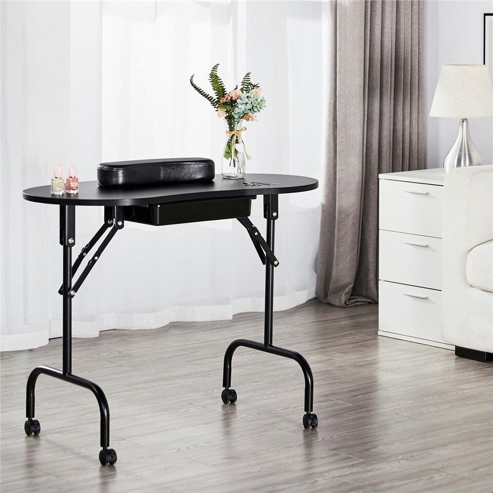 image 1 of Yaheetech Folding Manicure Table Black
