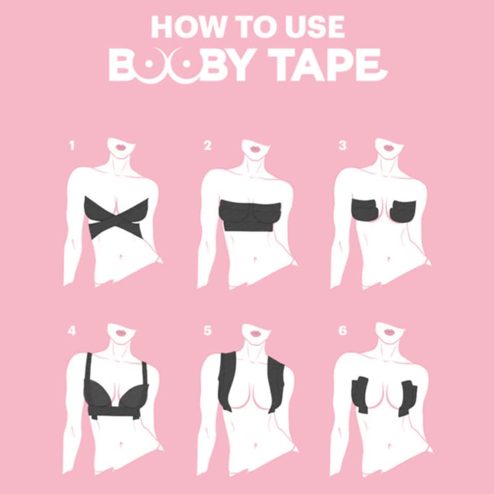 image 1 of Booby Tape Extra Wide Self-Adhesive Breast Lift Tape for All Bust Sizes Boosts Support and Confidence, Versatile and Ideal for Any Type of Clothing, Discreet and Comfortable Latex Free 5M Black Colour