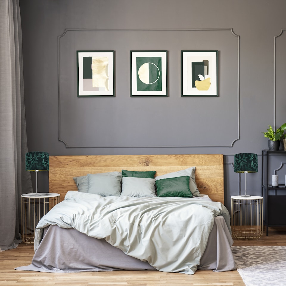 image 1 of Bird Decorated Dark Forest Green Velvet Fabric Lamp Shade with Inner Lining | Green | 10"