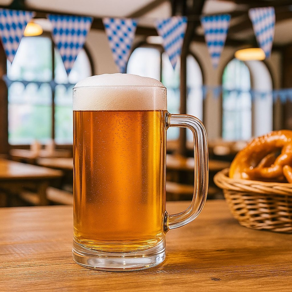 image 1 of Argon Tableware 540ml Beer Mugs - Glass Pint Steins with Handle Heavy Duty Soda Lime Glass Drinking Mugs Set | Clear | Clear | One Size | 4