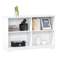 HOMCOM Simple Modern 4-Compartment Low Bookcase w/ Shelves Cube