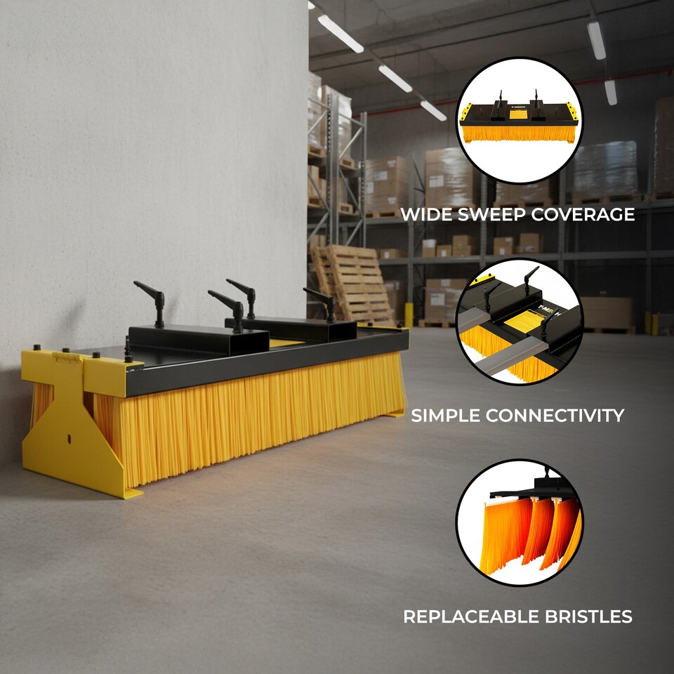 image 1 of Forklift Sweeper Brush With Stands