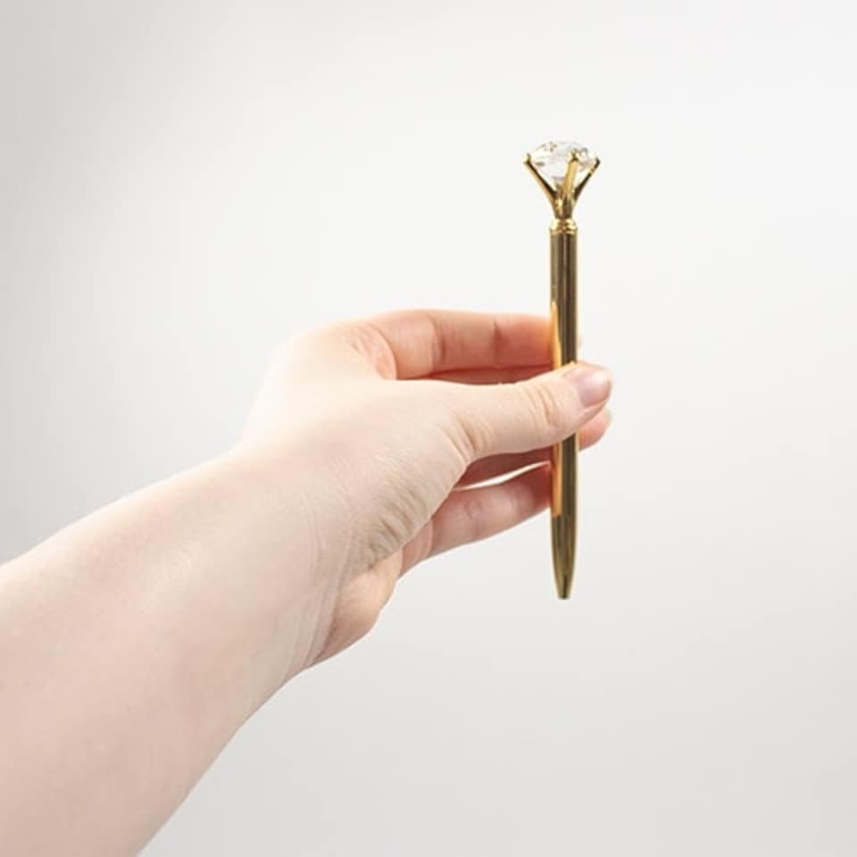 image 1 of Gold Diamond Topper Luxury Metallic Pen