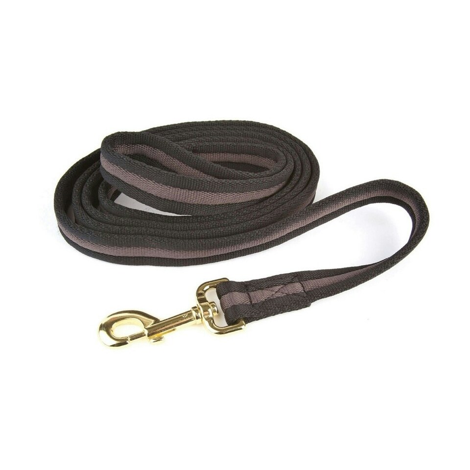 Hy Soft Webbing Lead Rein Without Chain - Black/Grey - One Size