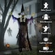 image 6 of Outsunny Voice Activated Halloween Animatronics Hanging Witch, Purple