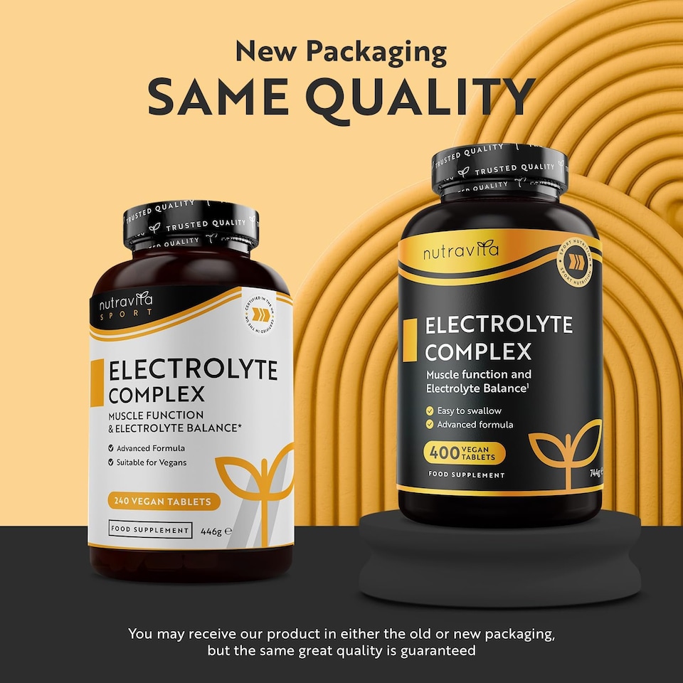 image 1 of Nutravita Electrolyte Replacement Complex with Added Magnesium, Potassium & Calcium - Muscle Function & Electrolyte Balance - 400 Vegan Tablets