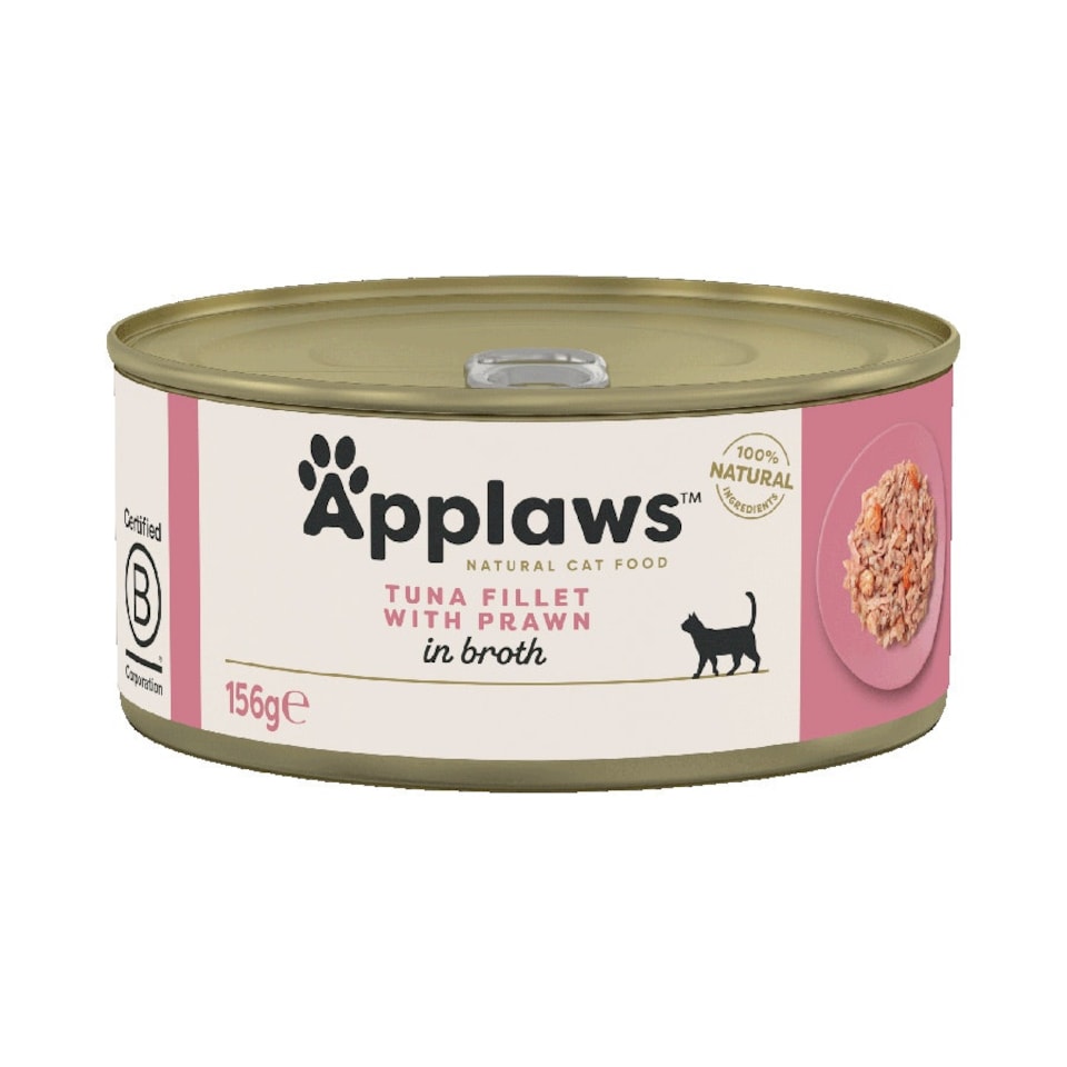 image 1 of Applaws Cat Can Tuna Fillet & Prawn 156g (Pack of 24)