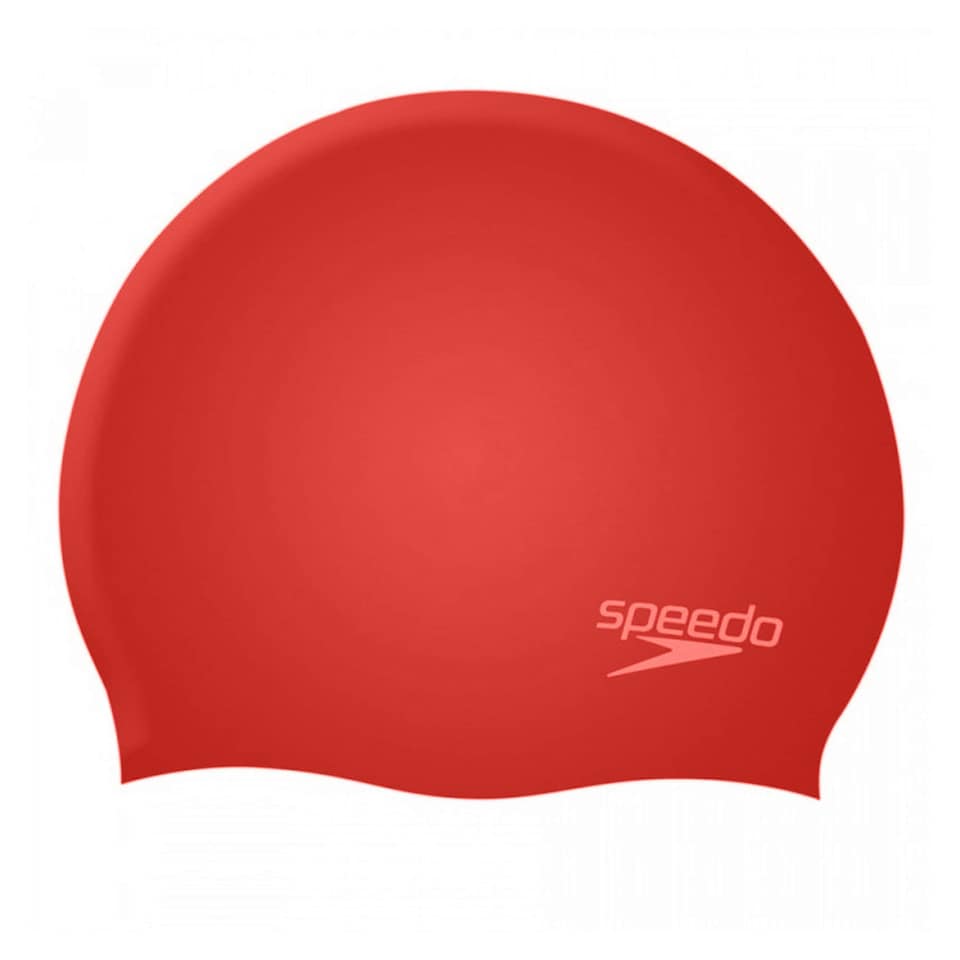 image 1 of Speedo Childrens/Kids Silicone Swim Cap - Red - One Size