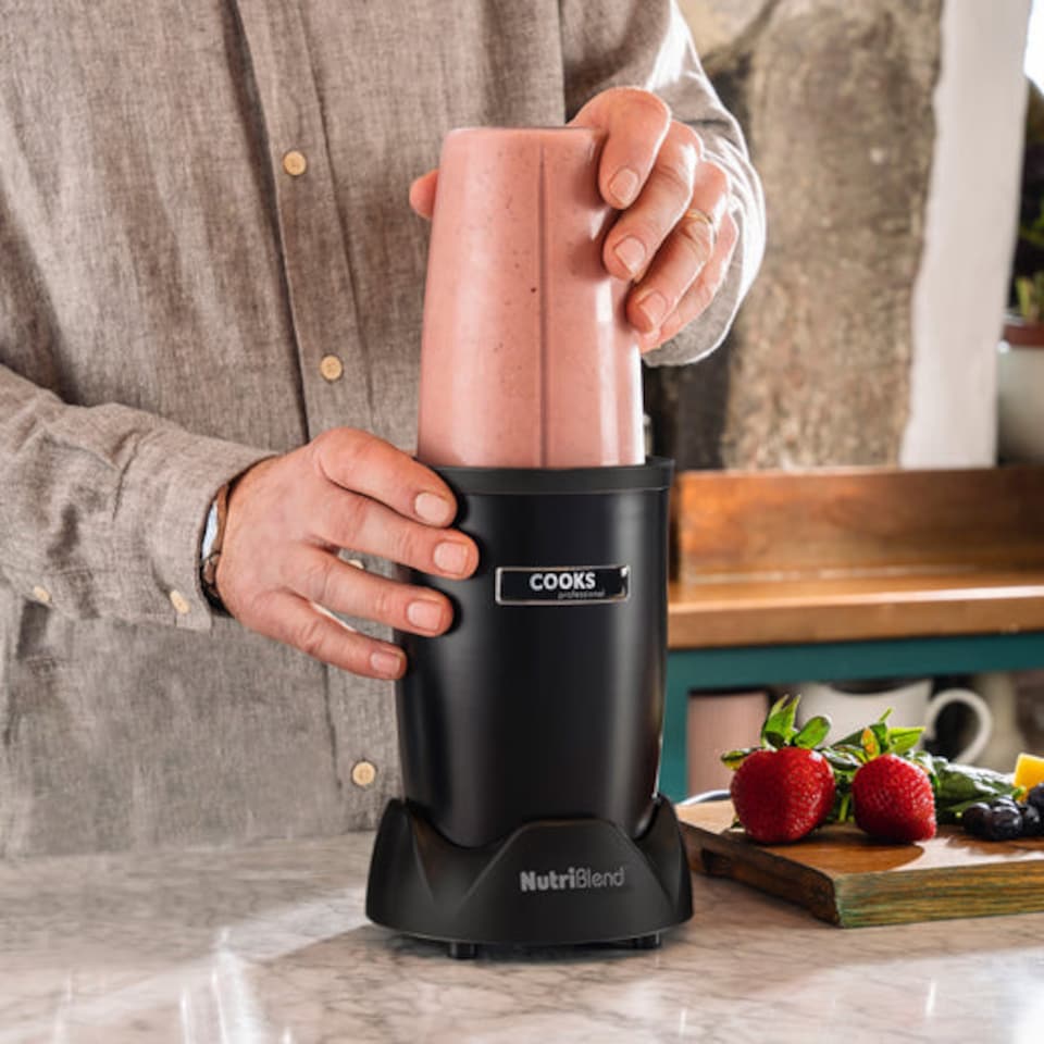 image 1 of Cooks Professional Nutriblend Blender and Smoothie Maker 1000W with 9pc Accessory Set | Black | Black